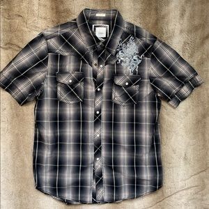 Men’s S/S BKE slim fit snap front shirt